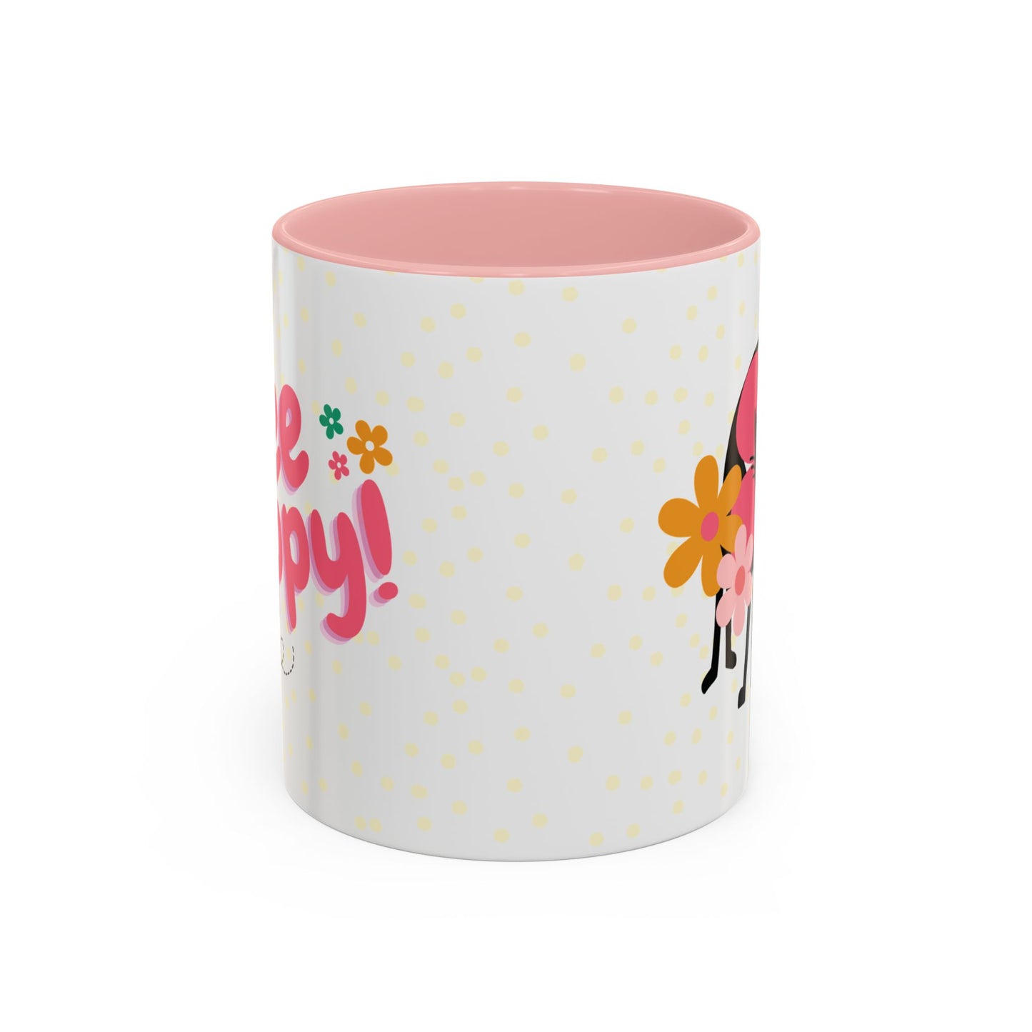 Bee Happy Flower Black Cat Coffee Mug