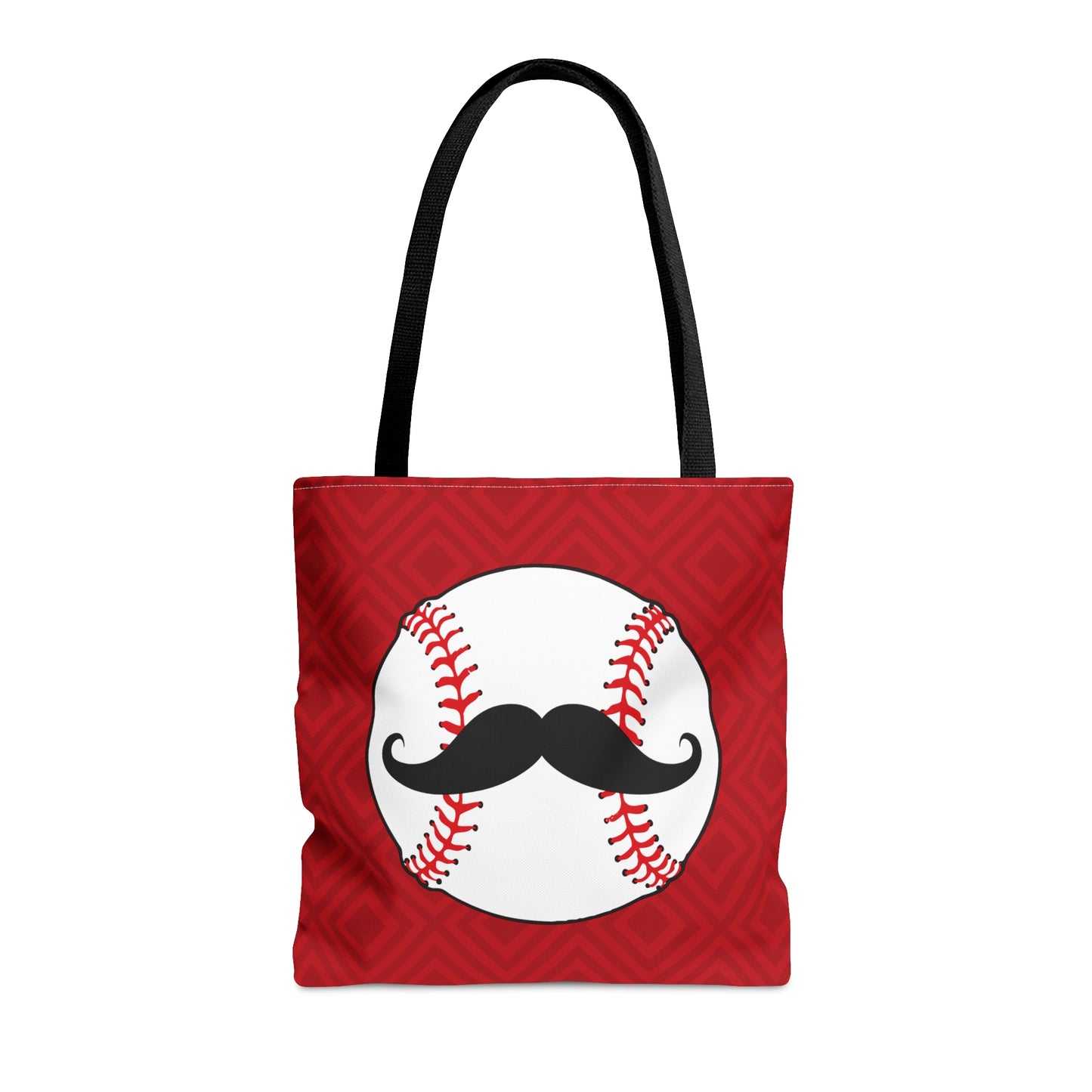 Cincinnati Baseball & Mustache On Red Background Tote Bag