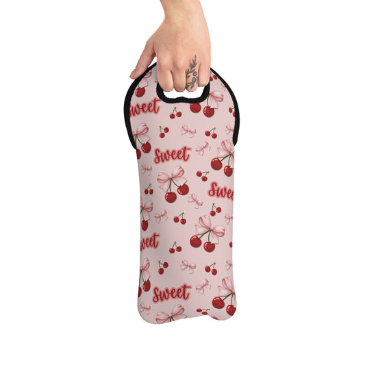 You're Sweet Ribbon Cherry Wine Tote Bag