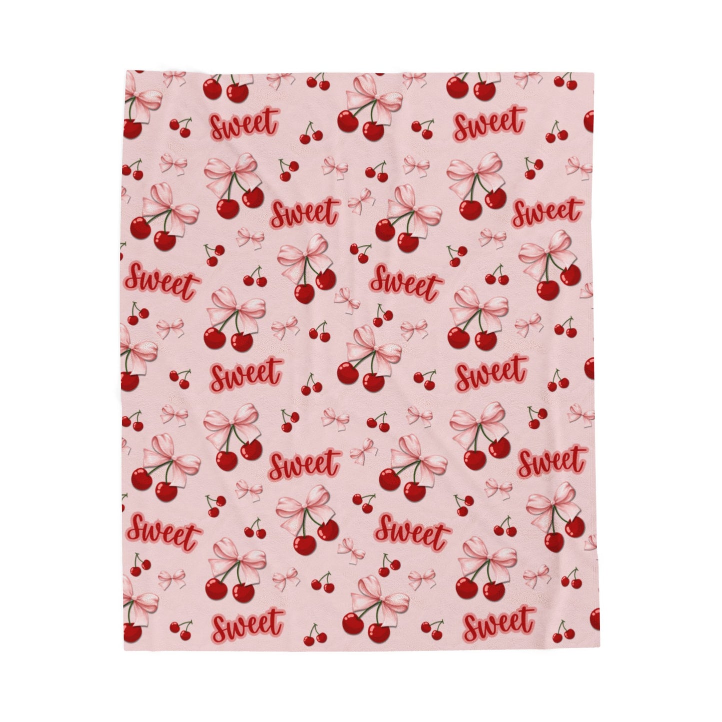 You're Sweet Ribbon Cherry Blanket