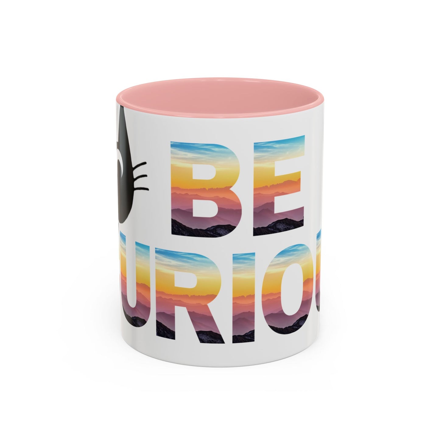 Be Curious Black Cat Coffee Mug