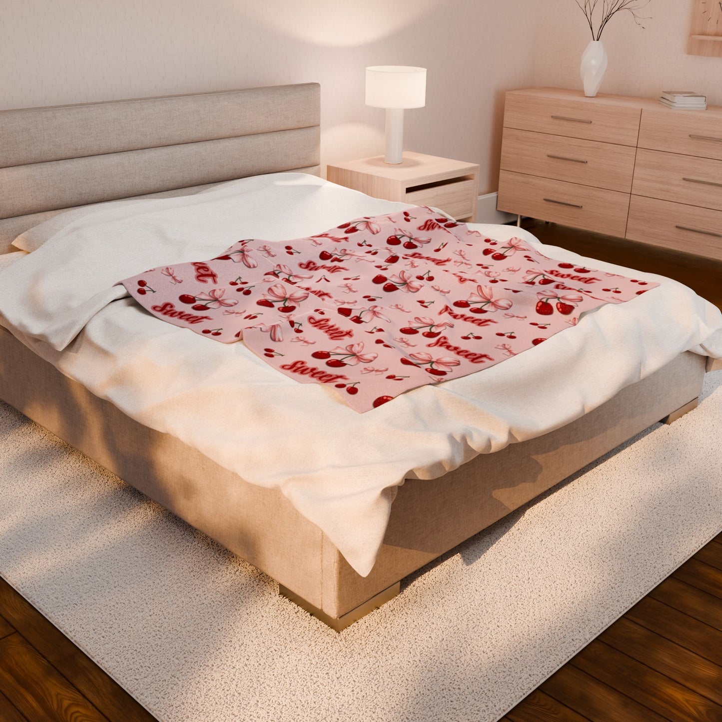 You're Sweet Ribbon Cherry Blanket