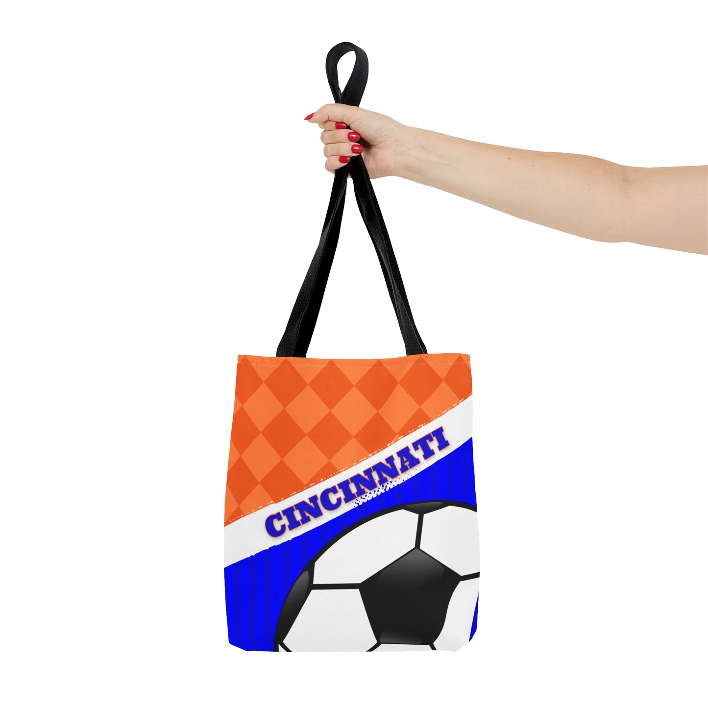 Cincinnati Soccer Orange and Blue Tote Bag
