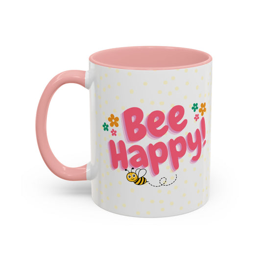 Bee Happy Flower Black Cat Coffee Mug