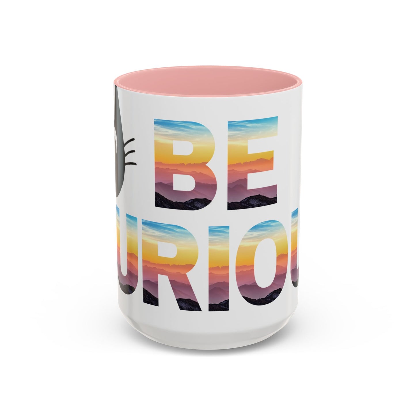 Be Curious Black Cat Coffee Mug