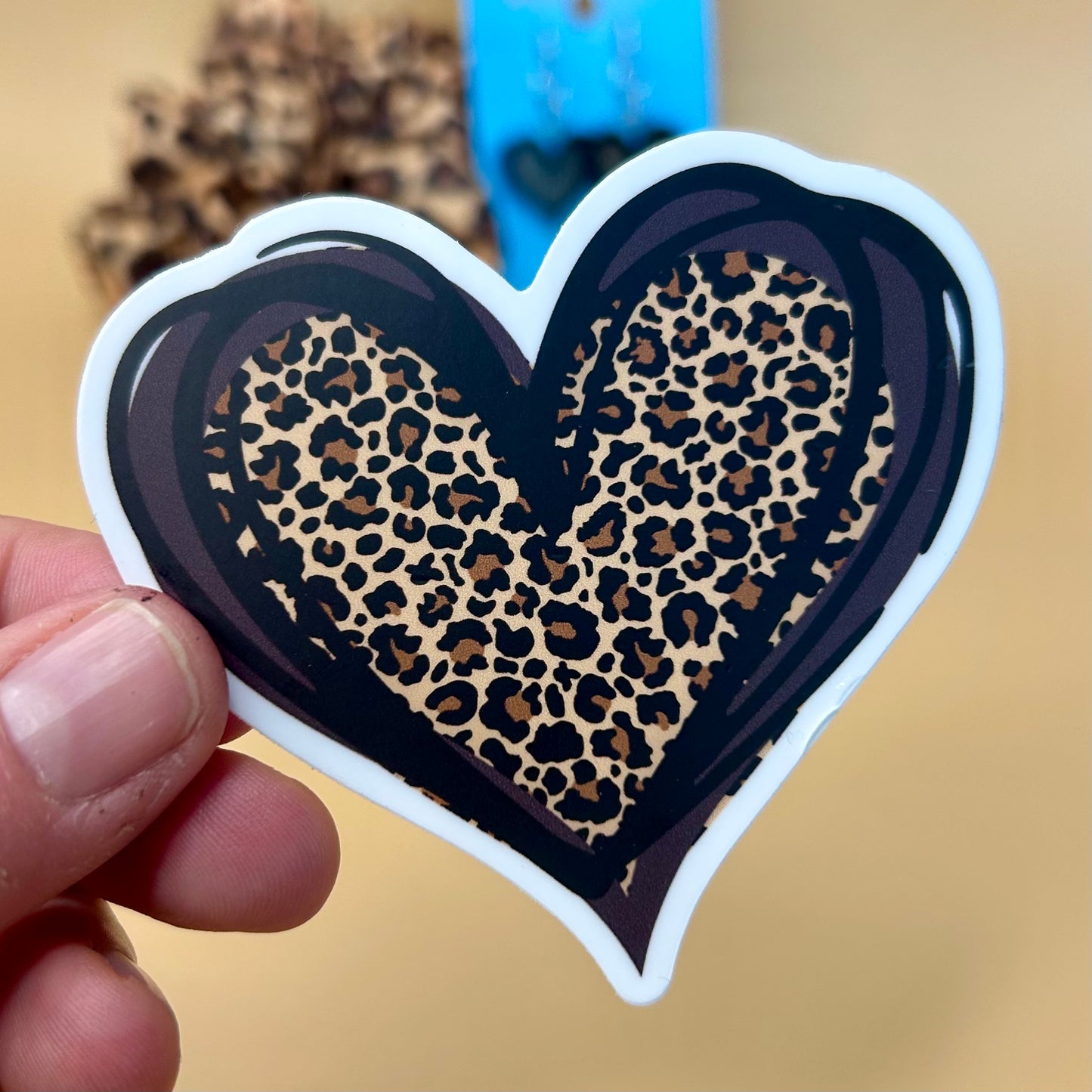 Heart Cheetah Print Sticker