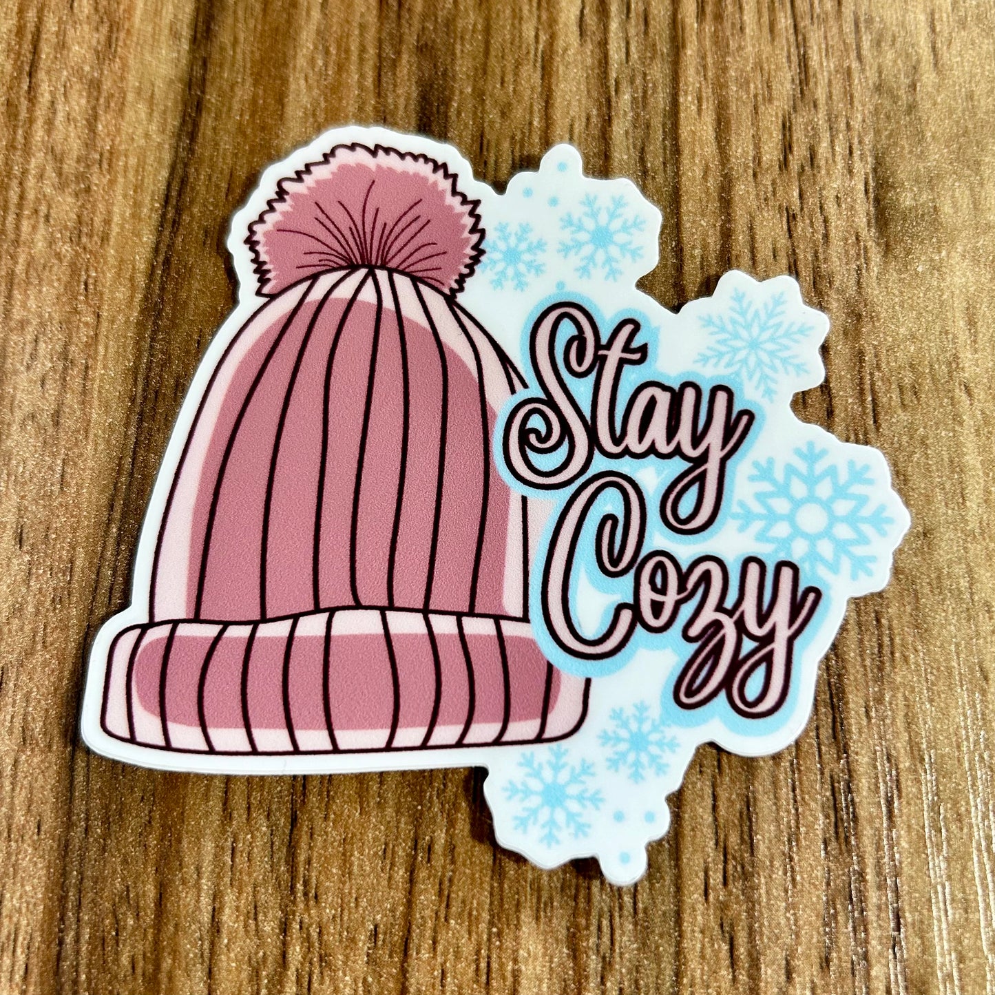 Pom Pom Hat Stay Cozy Sticker