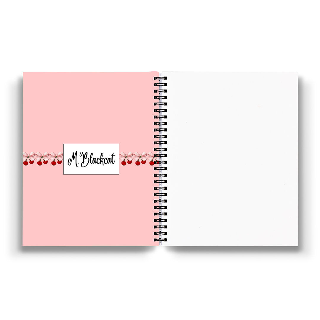 Ribbon Cherry Pattern Notebook