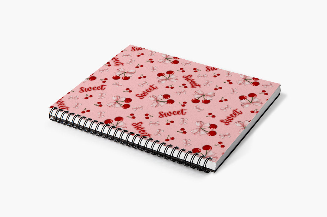 Ribbon Cherry Pattern Notebook