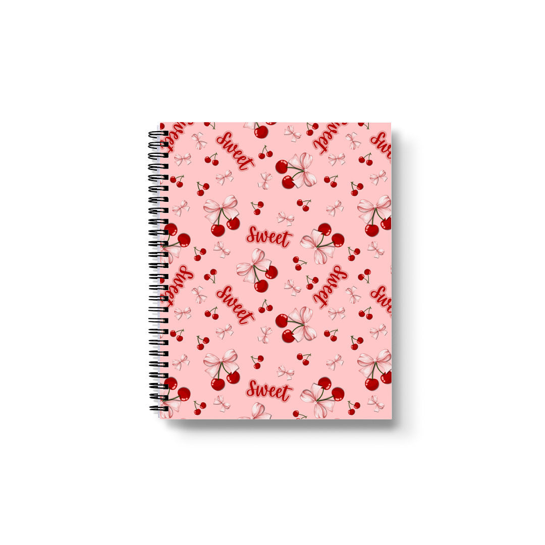 Ribbon Cherry Pattern Notebook