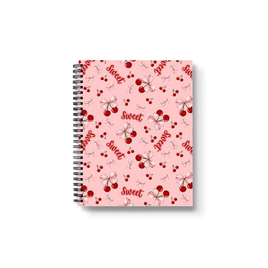 Ribbon Cherry Pattern Notebook