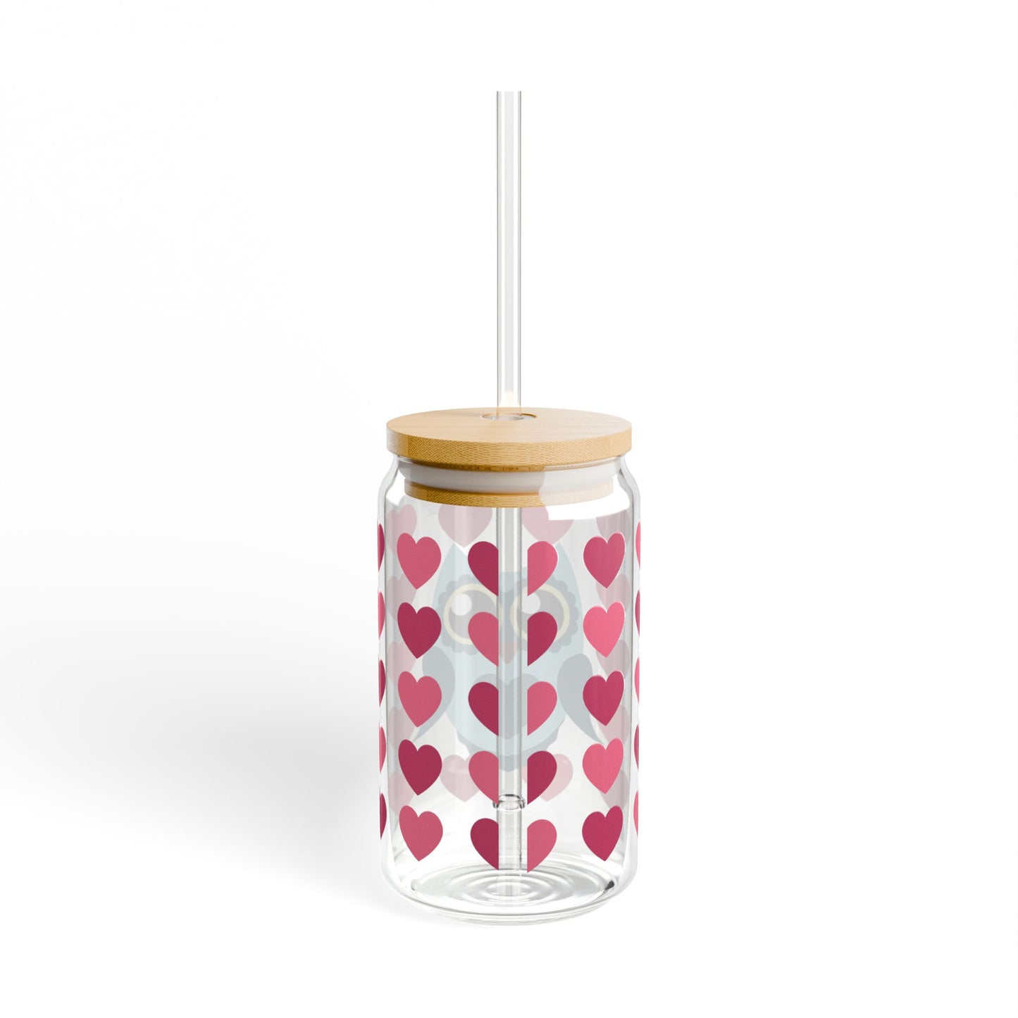 Teal Owl Life Is A Hoot! Glass Tumbler With Lid & Straw