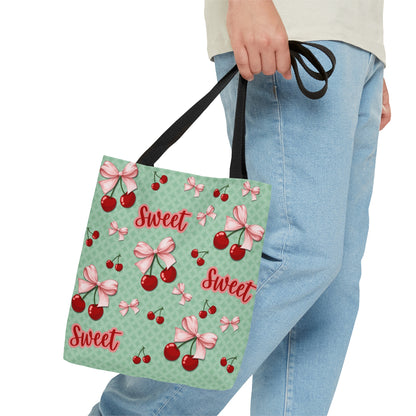 You're Sweet Ribbon Cherry Tote Bag