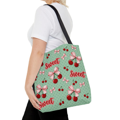 You're Sweet Ribbon Cherry Tote Bag