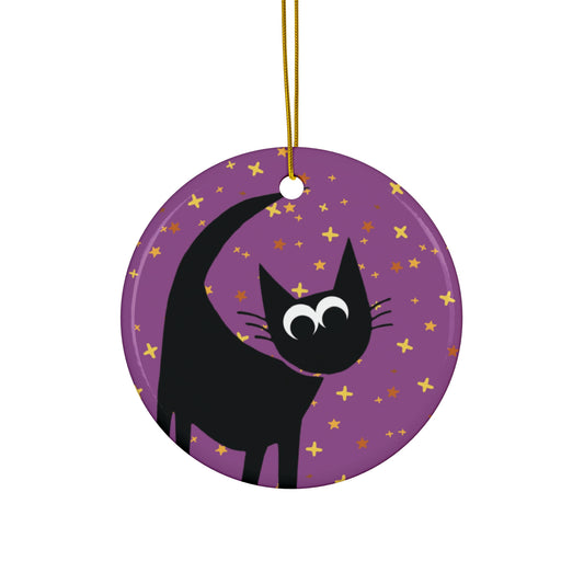 Black Cat I'm Spooky All Year Long Ceramic Ornament