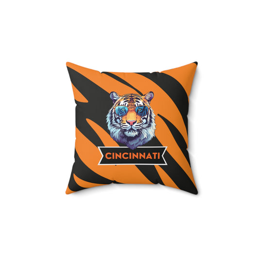 Cincinnati Bengal Tiger Stripe 14"x14" Square Pillow