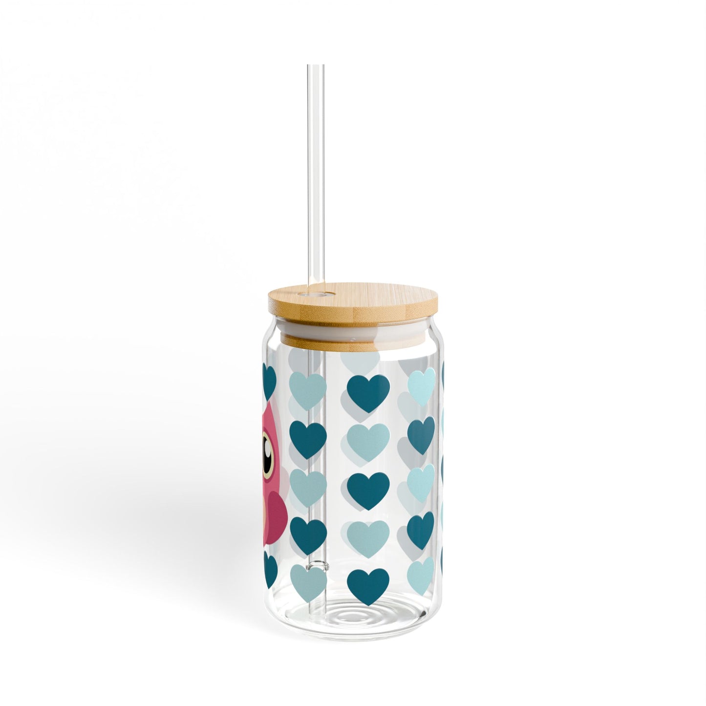 Pink Owl Life Is A Hoot! Glass Tumbler With Lid & Straw