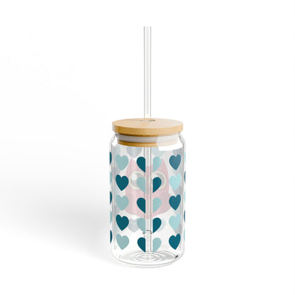 Pink Owl Life Is A Hoot! Glass Tumbler With Lid & Straw