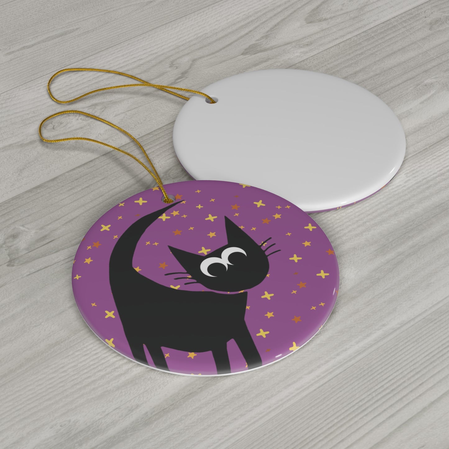 Black Cat I'm Spooky All Year Long Ceramic Ornament