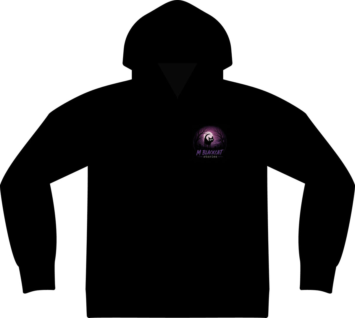 Hoodie — M Blackcat Stories Purple Moon Cat Logo
