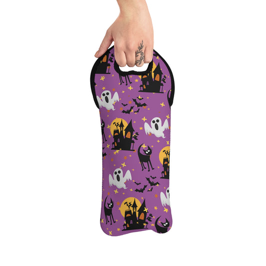 Black Cat I'm Spooky All The Time Wine Tote Bag