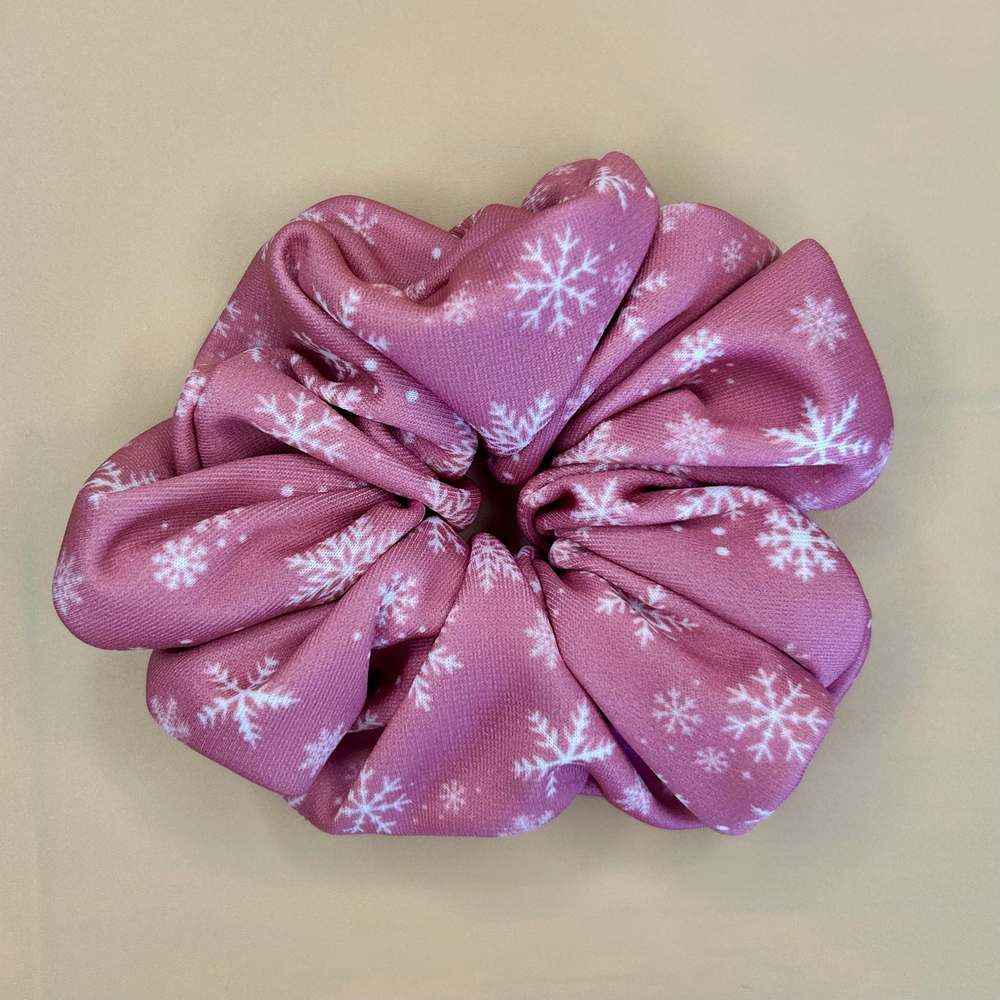 Pink Winter Snowflake Scrunchie
