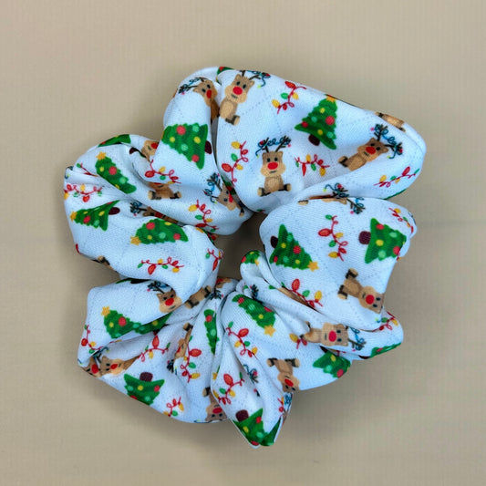 Christmas Tree & Reindeer Scrunchie