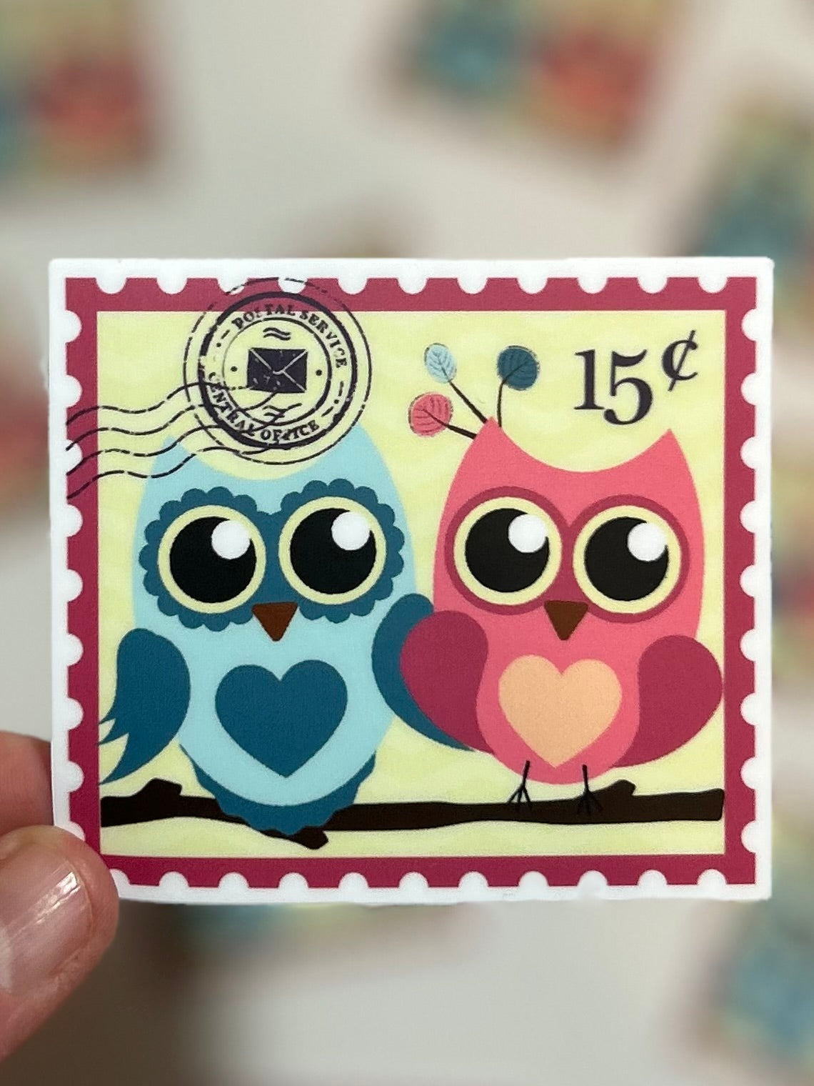 Life Is A Hoot Cute Owls Postage Stamp Sticker