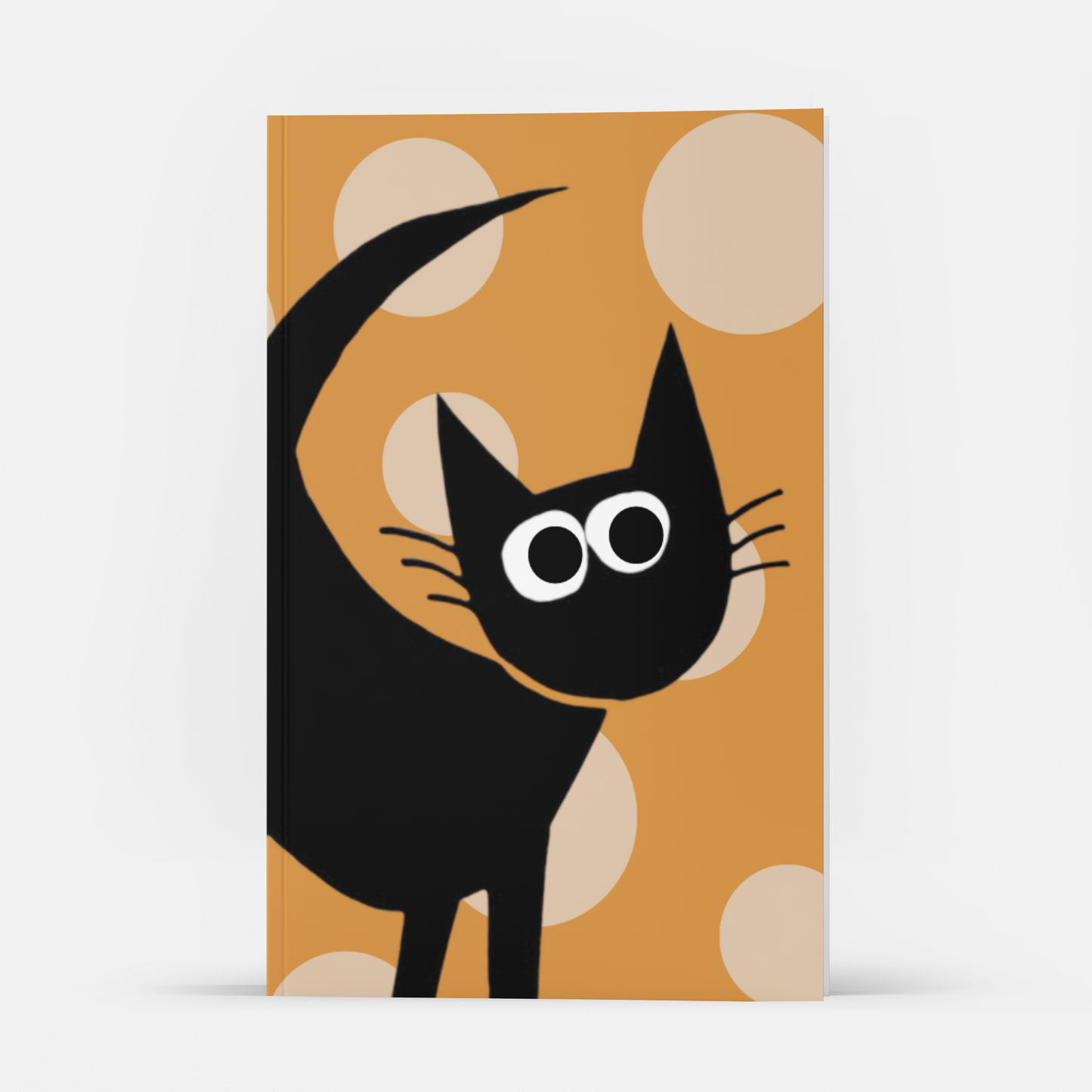 M Blackcat Collection Black Cat Lined Journal: Orange Dot Big Cat Design 6x9" with 100 White Pages