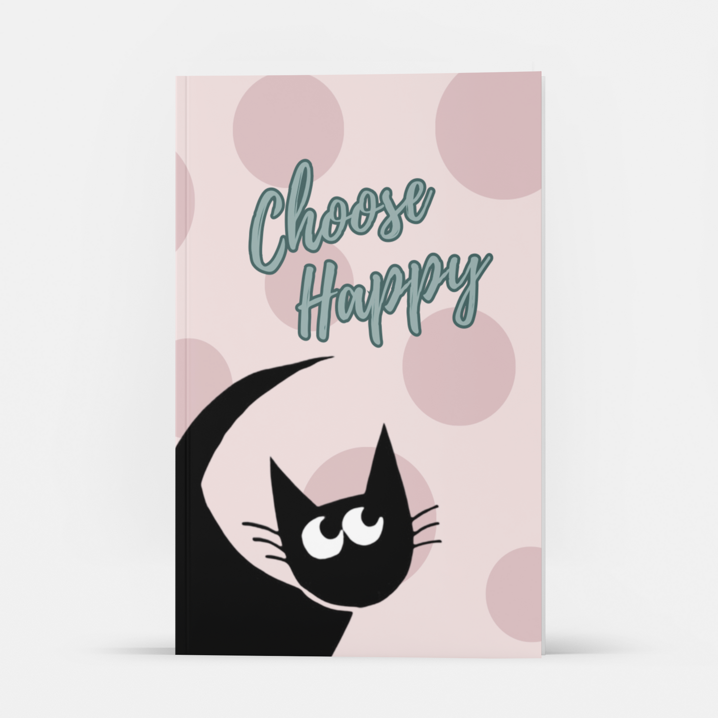 M Blackcat Collection Motivational Dotted Bullet Grid Journal: Choose Happy Design, 6x9" with 100 White Pages.