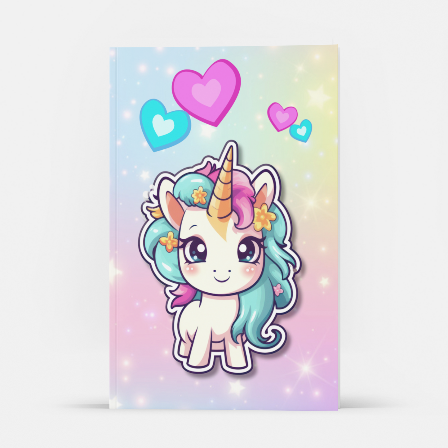 Unicorn & Hearts 6x9" Lined Journal: M Blackcat Girl Power Collection