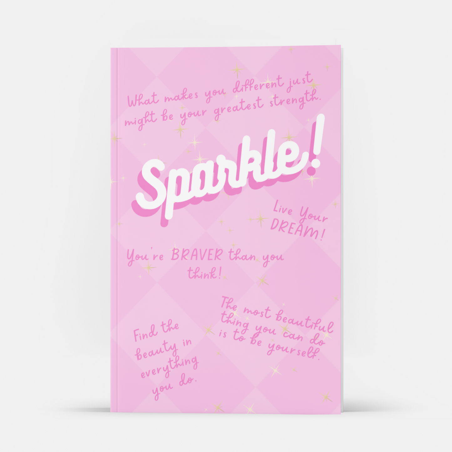 Pink Sparkle Quotes 6x9" Lined Journal: M Blackcat Girl Power Collection