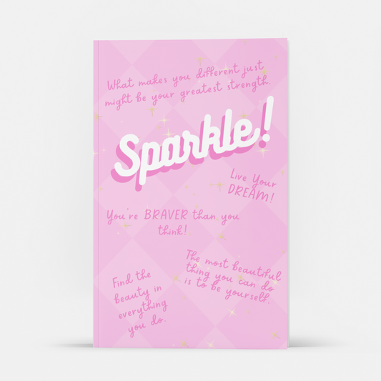 Pink Sparkle Quotes 6x9" Lined Journal: M Blackcat Girl Power Collection