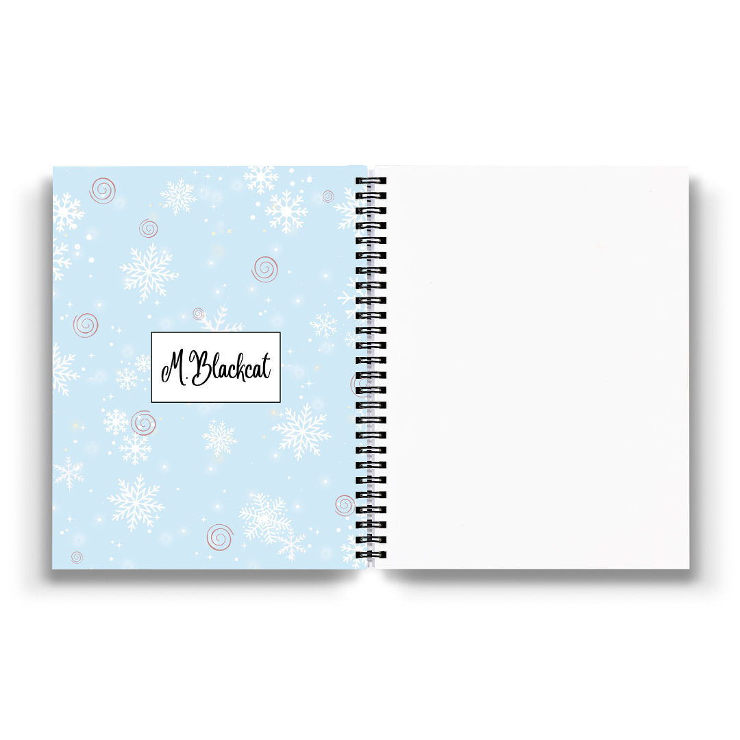 Pom Pom Hat Winter Black Cat Notebook