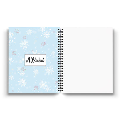 Pom Pom Hat Winter Black Cat Notebook